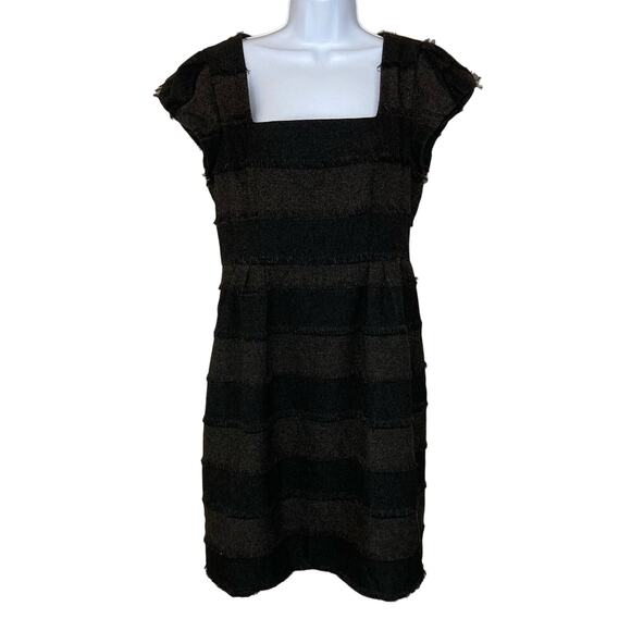 Nanette Lepore Catch Me Feelin Lucky Fringe Tweed Short Sleeve Sheath Dress 10 - Picture 3 of 16